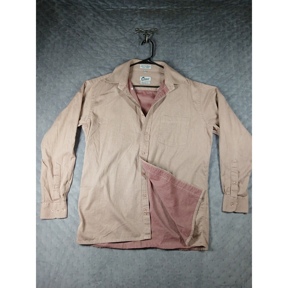 Gremberg Mens Tan Cotton Rich Easy Iron Button Down Shirt Long Sleeve Size 41